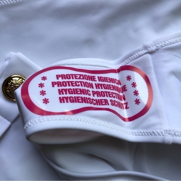 OYE Rhea One Shoulder Asymmetrical Cut Out One Piece Swimsuit White XS - Picture 9 of 15